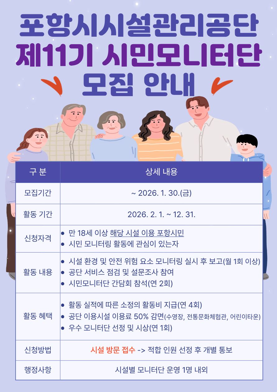 제11기 시민모니터단 모집 공고